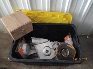 Covered tote of lighting and hardware