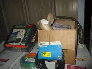 Box of new Home Depot items