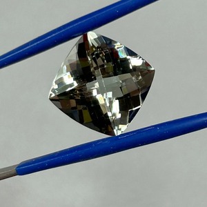 10.58 Carat Green Quartz Prasiolite Square Cushion Faceted Cut