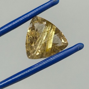 7.80 Carat Rutilated Quartz Triangle Trillion Cut