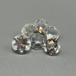 5.13 Carat Colorless Rock Crystal Quartz Round Faceted Cut - Lot of Loose Stones Set of 6