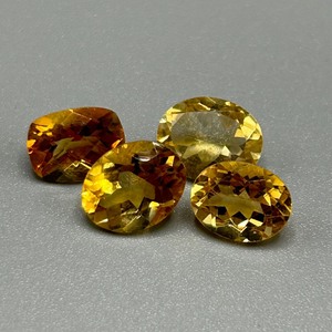 8.09 Carat Citrine Mixed Cut - Various Size & Shape Loose Stones Set of 4