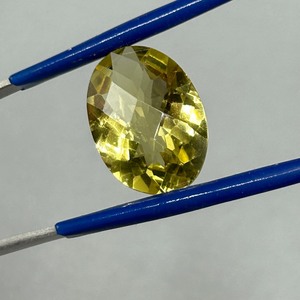 8.87 Carat Lemon Yellow Quartz Oval Faceted Cut