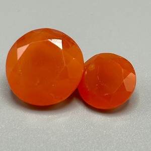 18.70 Carat Orange Stone Round Faceted Cut - Set of 2 Various Size Loose Stones