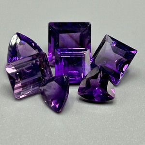 19.68 Carat Amethyst Mixed Cut - Assorted Lot of Various Size & Shape Set of 7 Loose Stones