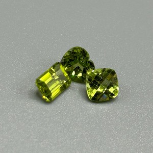 3.40 Carat Peridot Mixed Cut - Various Size & Shape Loose Stones Set of 3