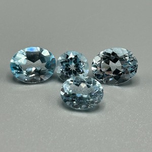 9.98 Carat Blue Topaz Mixed Cut - Assorted Lot of Various Size & Shape Loose Stones Set of 4