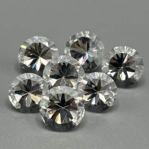 29.11 Carat Colorless Rock Crystal Quartz Round Faceted Cut - Various Size Lot of Loose Stones Set of 7