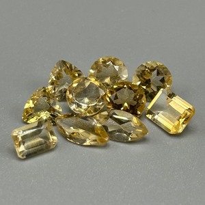 10.26 Carat Citrine Mixed Cut - Assorted Lot of Various Size & Shape Loose Stones Set of 10