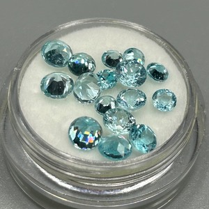 5.23 Carat Blue Topaz Round Faceted Cut - Assorted Lot of Loose Stones