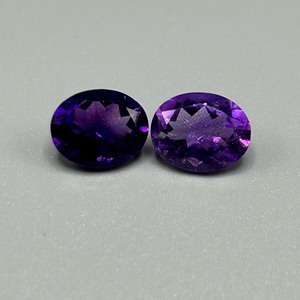 4.61 Carat Amethyst Oval Faceted Cut - Loose Stones Set of 2