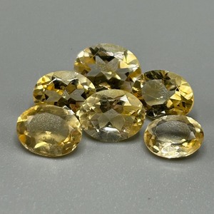 10.29 Carat Citrine Oval Faceted Cut - Various Size Assorted Lot of Loose Stones Set of 6