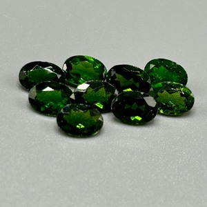 7.18 Carat Green Diopside Oval Faceted Cut - Lot of Loose Stones Set of 9