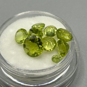 5.70 Carat Peridot Round Faceted Cut - Assorted Size Lot of Loose Stones Set of 9