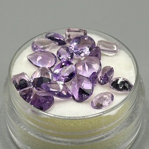 12.98 Carat Amethyst Mixed Cut - Various Size, Color & Shape Lot of Loose Stones