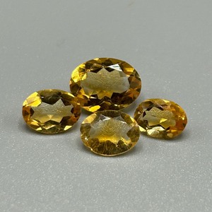 4.63 Carat Citrine Oval Faceted Cut - Assorted Lot of Loose Stones Set of 4