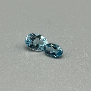 1.67 Carat Blue Topaz Oval Faceted Cut - Various Size Loose Stones Set of 2