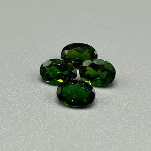 3.27 Carat Green Diopside Oval Faceted Cut - Set of 4 Loose Stones