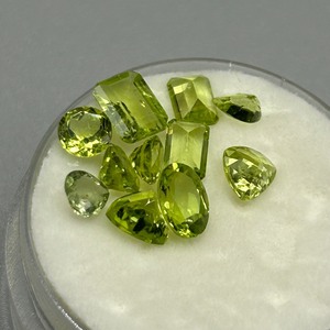 6.41 Carat Peridot Mixed Cut - Various Size & Shape Assorted Lot of Loose Stones