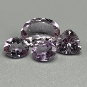 15.19 Carat Amethyst Mixed Cut - Various Size & Shape Loose Stones Set of 4