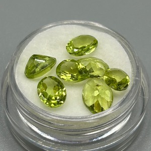 5.59 Carat Peridot Mixed Cut - Various Size & Shape Assorted Lot of Loose Stones Set of 7