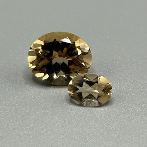 5.57 Carat Smoky Quartz Oval Faceted Cut - Various Size Loose Stones Set of 2