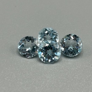 3.87 Carat Blue Topaz Round Faceted Cut - Loose Stones Set of 4