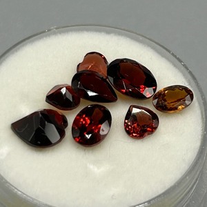 7.47 Carat Reddish Brown Garnet Mixed Cut - Various Size & Shape Assorted Lot of Loose Stones Set of 8