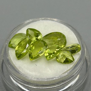 6.07 Carat Peridot Mixed Cut - Various Size & Shape Assorted Lot of Loose Stones Set of 8