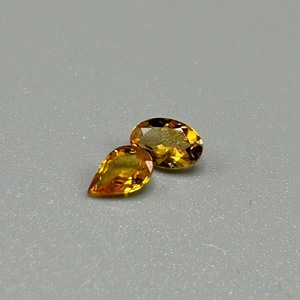0.78 Carat Citrine Mixed Cut - Pear & Oval Faceted Cut Loose Stones Set of 2