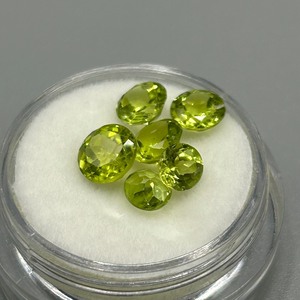 3.96 Carat Peridot Oval Faceted Cut - Various Size Lot of Loose Stones Set of 6