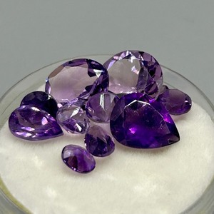 11.72 Carat Amethyst Mixed Cut - Various Size & Shape Assorted Lot of Loose Stones