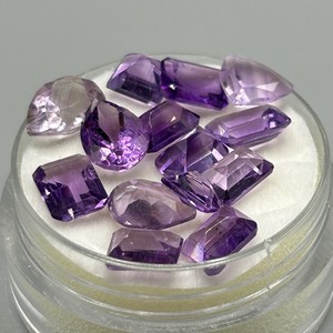 17.27 Carat Amethyst Mixed Cut - Various Size, Shape & Color Assorted Lot of Loose Stones