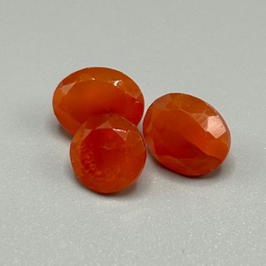 8.58 Carat Orange Stone Oval Faceted Cut - Loose Stones Set of 3