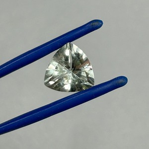 4.75 Carat Green Quartz Prasiolite Triangular Trillion Faceted Cut