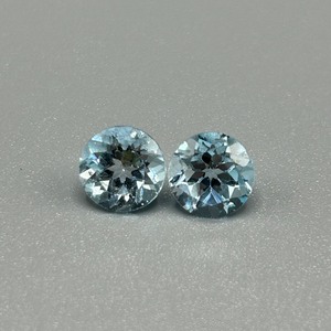 3.25 Carat Blue Topaz Round Faceted Cut - Loose Stones Set of 2