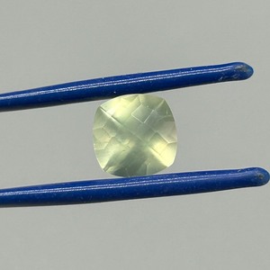 4.23 Carat Lemon Prehnite Modified Square Cushion Faceted Cut