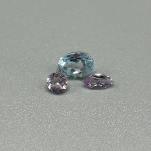 1.39 Carat Blue Topaz & Amethyst Oval, Round & Marquise Faceted Cut - Loose Stones Set of 3