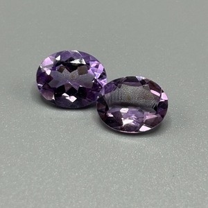 5.60 Carat Amethyst Oval Faceted Cut - Loose Stones Set of 2