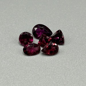 3.42 Carat Purple to Reddish Purple Garnet Mixed Cut - Assorted Size & Shape Loose Stones Set of 6