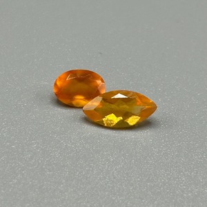 1.44 Carat Orange Stone Marquise & Oval Faceted Cut - Loose Stones Set of 2