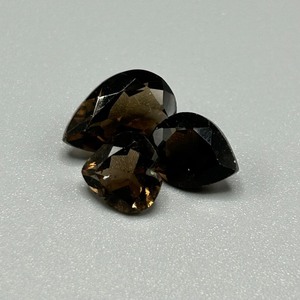 6.22 Carat Smoky Quartz Mixed Cut - Various Size & Shape Loose Stones Set of 3