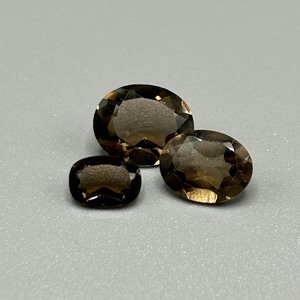 4.41 Carat Smoky Quartz Mixed Cut - Various Size & Shape Loose Stones Set of 3