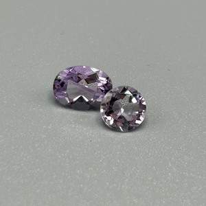 1.78 Carat Amethyst Round & Oval Faceted Cut - Loose Stones Set of 2