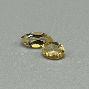 1.68 Carat Citrine Marquise & Oval Faceted Cut - Loose Stones Set of 2