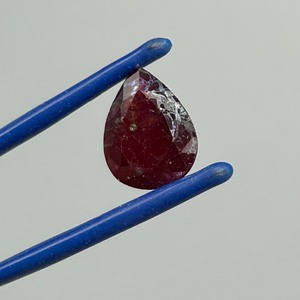 5.69 Carat Red Gemstone Pear Faceted Cut