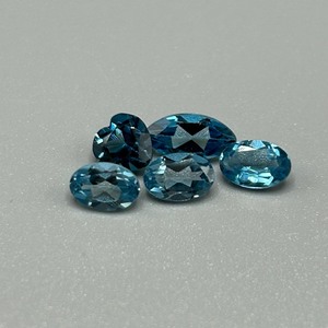 3.12 Carat Blue Topaz Mixed Cut - Assorted Shape & Size Loose Stones Set of 5