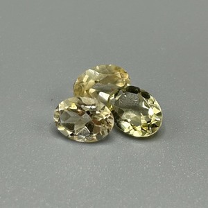 3.51 Carat Lemon Yellow Quartz Oval Faceted Cut - Loose Stones Set of 3