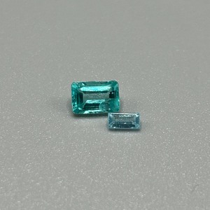 0.90 Carat Apatite Emerald Step Cut - Different Size Set of 2 Loose Stones