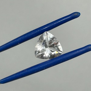 3.17 Carat Colorless Rock Crystal Quartz Triangular Faceted Cut
